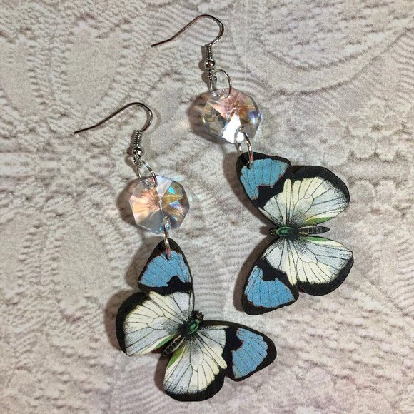 House Of Adornments Jewelry - Vintage butterfly images vintage crystal earrings